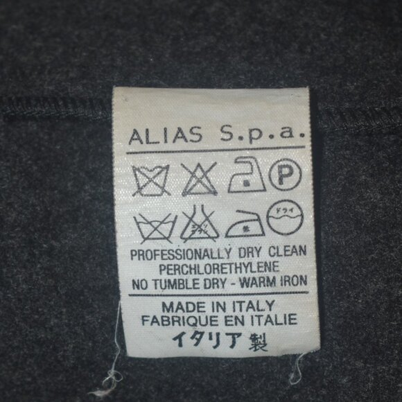 Vintage 80s Gianni Versace Charcoal Gray Wool Cashmere Blend Coat S M - Picture 3 of 14